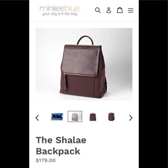 BEST PRICE ON POSH Minkee Blue Shalae work/travel backpack bag purse in Blue EUC main image 7